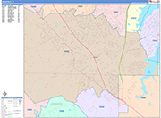 Mansfield  Wall Map Color Cast Style