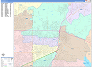 McKinney  Wall Map Color Cast Style