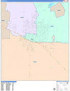 Merced  Wall Map Color Cast Style