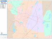 Meriden  Wall Map Color Cast Style