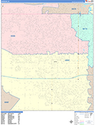 Meridian  Wall Map Color Cast Style