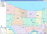 Metairie  Wall Map Color Cast Style