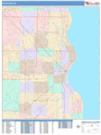 Milwaukee  Wall Map Color Cast Style