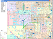 Miramar  Wall Map Color Cast Style
