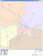 Missoula  Wall Map Color Cast Style