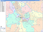 Montgomery  Wall Map Color Cast Style