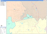 Muncie  Wall Map Color Cast Style