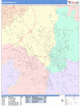 Murfreesboro  Wall Map Color Cast Style