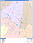 Murfreesboro  Wall Map Color Cast Style