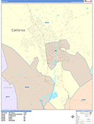 Napa  Wall Map Color Cast Style