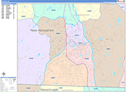 Nashua  Wall Map Color Cast Style