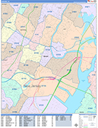 Newark  Wall Map Color Cast Style