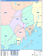 Norwalk  Wall Map Color Cast Style