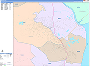 Novato  Wall Map Color Cast Style