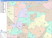 Orange  Wall Map Color Cast Style