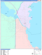 Oshkosh  Wall Map Color Cast Style