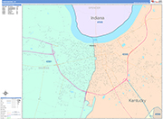 Owensboro  Wall Map Color Cast Style