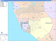 Oxnard  Wall Map Color Cast Style