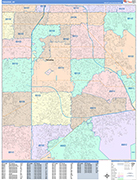 Paradise  Wall Map Color Cast Style