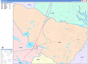 Peabody  Wall Map Color Cast Style