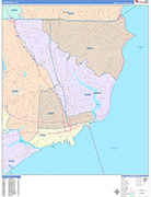 Pensacola  Wall Map Color Cast Style