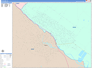 Petaluma  Wall Map Color Cast Style