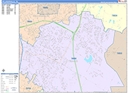 Pflugerville  Wall Map Color Cast Style