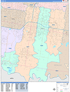 Pharr  Wall Map Color Cast Style