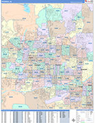 Phoenix Wall Map Color Cast Style