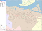 Pittsburg  Wall Map Color Cast Style