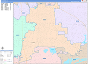 Placentia  Wall Map Color Cast Style