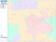 Pleasanton  Wall Map Color Cast Style