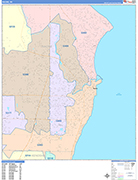 Racine  Wall Map Color Cast Style