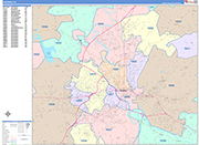 Reading  Wall Map Color Cast Style