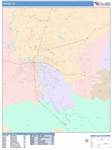 Redding Wall Map Color Cast Style