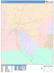 Redding  Wall Map Color Cast Style