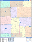 Redford  Wall Map Color Cast Style