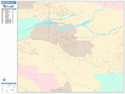 Redlands Wall Map Color Cast Style