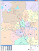 Reno  Wall Map Color Cast Style