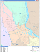 Richland Wall Map Color Cast Style