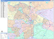 Richmond  Wall Map Color Cast Style