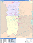 Rochester  Wall Map Color Cast Style
