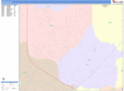 Rocklin Wall Map Color Cast Style