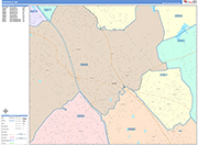 Rockville  Wall Map Color Cast Style