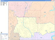 Rogers  Wall Map Color Cast Style