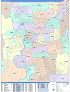 Sacramento  Wall Map Color Cast Style