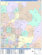 Scottsdale  Wall Map Color Cast Style