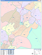 Scranton  Wall Map Color Cast Style