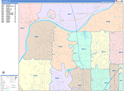 Shawnee  Wall Map Color Cast Style