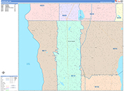 Shoreline Wall Map Color Cast Style